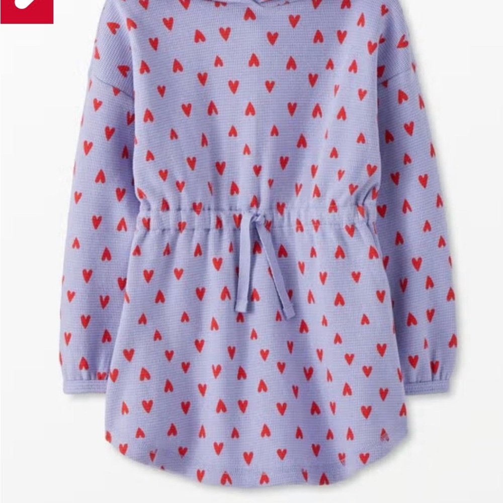 Hanna Andersson Hoodie Waffle Knit Dress with Pockets